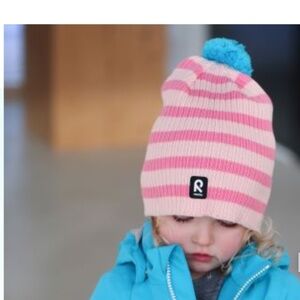 REIMA kids pink beanie hat knit winter KOILLINEN